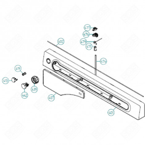 CONTROL PANEL W6984 (MARKER 401) WASHING MACHINES - 503086