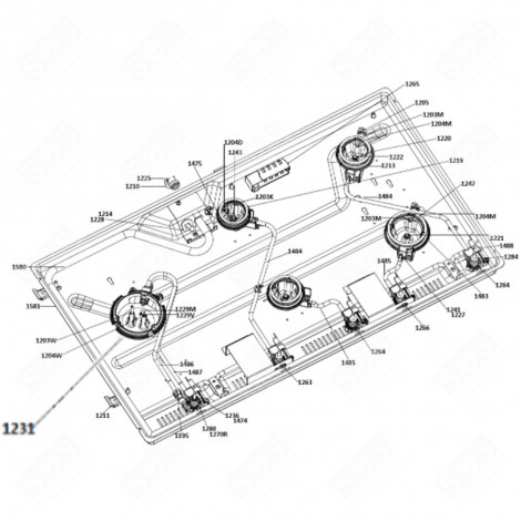 SV BURNER SUPPORT (MARK 1231) GAS / ELECTRIC OVENS - 456822