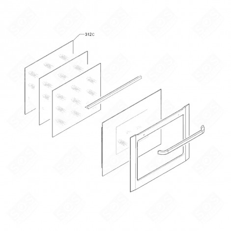 INNER GLASS DOOR CODE 312C ORIGINAL GAS / ELECTRIC OVENS - 3560849030