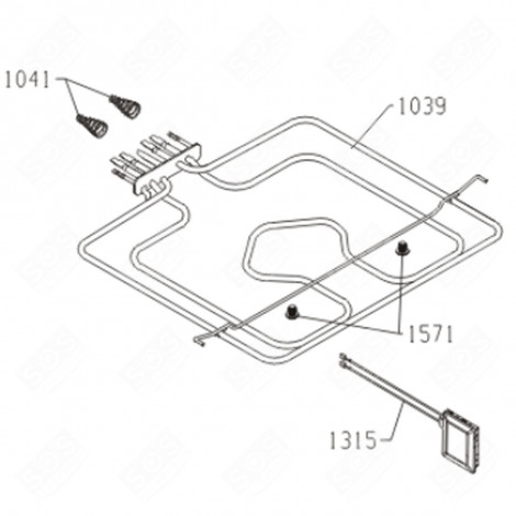 UPPER TUBULAR RESISTANCE (REFERENCE 1039) GAS / ELECTRIC OVENS - 437919