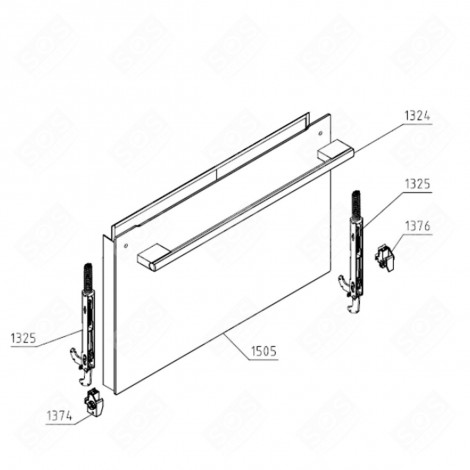 GLAZED DOOR 6-7 9005/VZ065 (MARK 1505) GAS / ELECTRIC OVENS - 655329