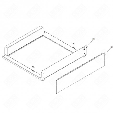 FRONT PANEL DRAWER BLACK (REFERENCE 2) GAS / ELECTRIC OVENS - 573867