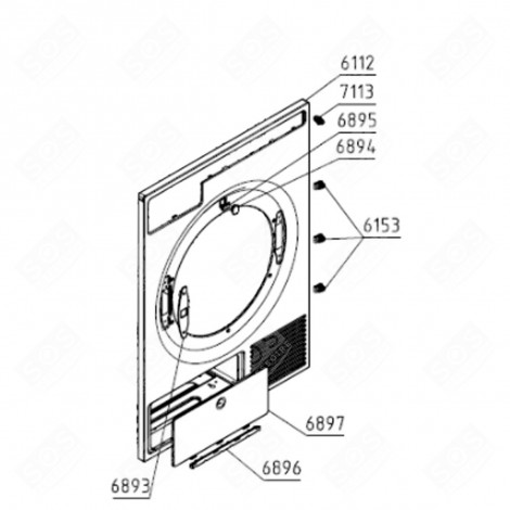 FRONT PANEL 1B1 CHP TD-75/85 (REFERENCE 6112) TUMBLE DRYER - 561943