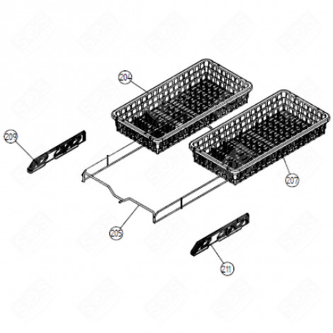 LEFT CUTLERY BASKET (MARK 204) DISHWASHER - 488568