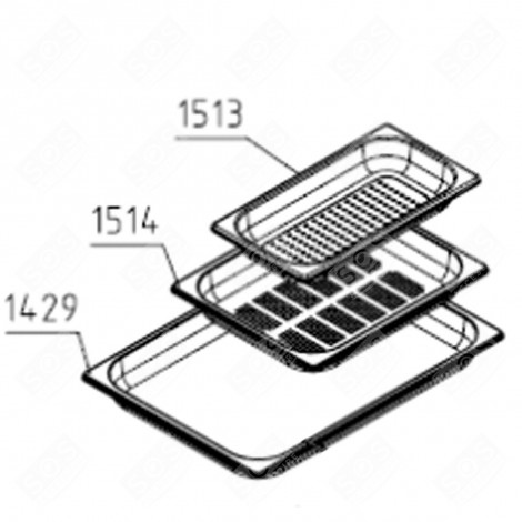 STEAM TRAY 1/2X40 EMBOSSED (MARK 1514) GAS / ELECTRIC OVENS - 464571