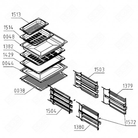 FULL EXT.60 RIGHT GUIDE (REFERENCE 1503) GAS / ELECTRIC OVENS - 801245