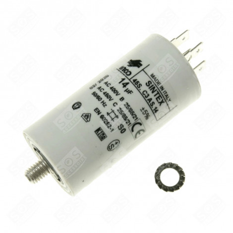 ORIGINAL CAPACITOR 14MF WASHING MACHINES - 481912118283, C00380339