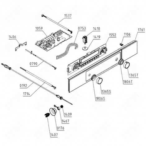 FRONT PANEL GLASS 6_ 273 ST (MARK 1761) GAS / ELECTRIC OVENS - 794343