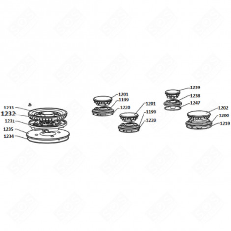 WOK CROWN CD (MARKING 1232) GAS / ELECTRIC OVENS - 272811