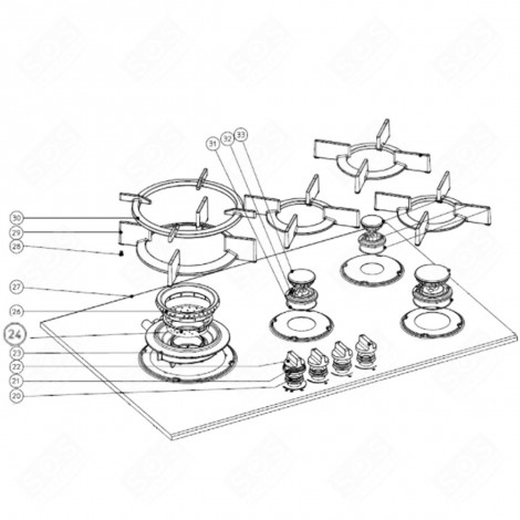 BURNER CROWN (MARK 24) GAS / ELECTRIC OVENS - 523855