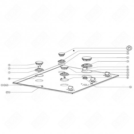 BURNER CAP (REFERENCE 25) ELECTRIC / GAS HOBS - 405667