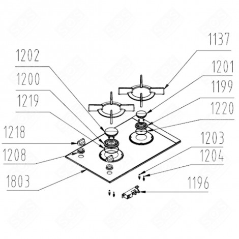 BURNER CAP (MARK 1201) ELECTRIC / GAS HOBS - 405668