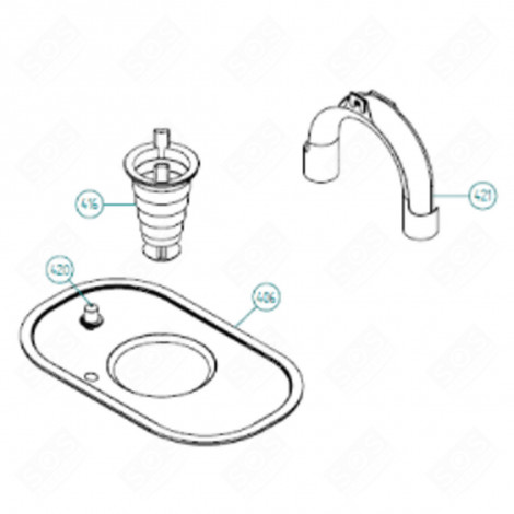 DRAIN HOSE ARCH (REFERENCE 421) DISHWASHER - 498220