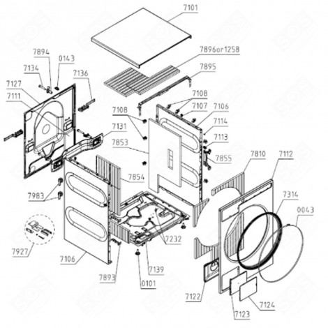 FILTER LID (CODE 7124) WASHING MACHINES - 559500