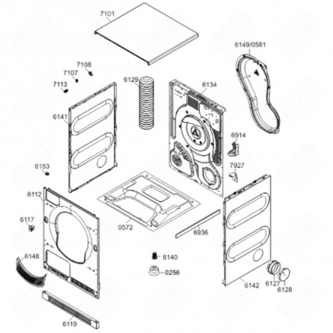 FLUE PIPE COVER (MARK 6128) TUMBLE DRYER - 569440