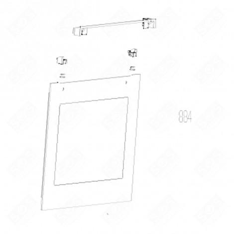 OUTER GLASS OF THE DOOR (MARK N°884) GAS / ELECTRIC OVENS - 210440245