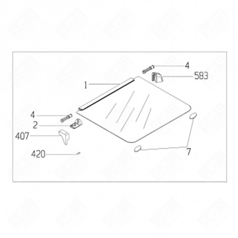 GLASS TOP (MARK 1) GAS / ELECTRIC OVENS - 290100095