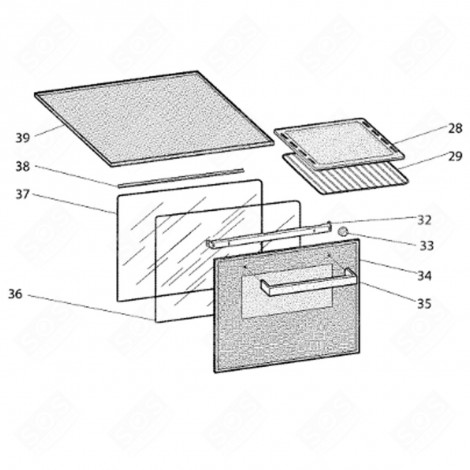 OUTER GLASS (REFERENCE 34) ORIGINAL 595X457 MM GAS / ELECTRIC OVENS - C00295245