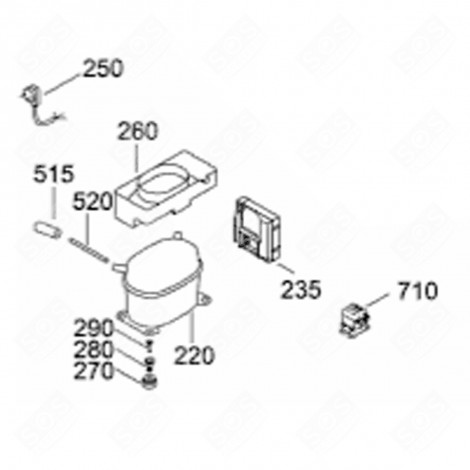 SOLENOID VALVE (MARKING 710) REFRIGERATOR, FREEZER - 9503804