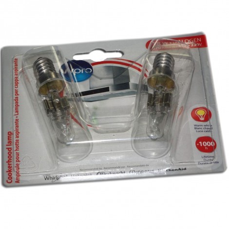 SET OF 2X T25L 40W E14 HALOGEN BULBS, LENGTH 81MM DIAM. 23MM EXTRACTOR HOOD - 484000008834, 9029791929