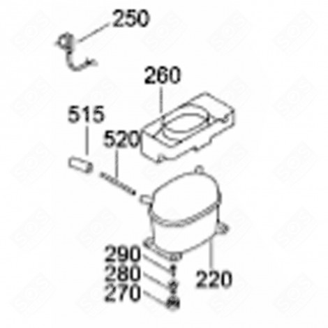 EVAPORATION CONTAINER (MARK 260) REFRIGERATOR, FREEZER - 7423306