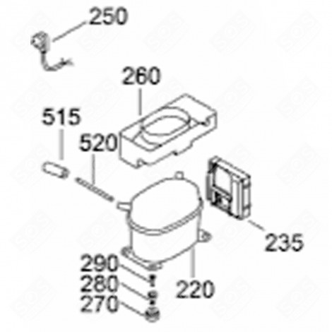 EVAPORATION CONTAINER (MARK 260) REFRIGERATOR, FREEZER - 7413636