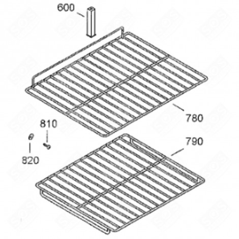 SHELF, WHITE SHELF WITH STOP (MARK 780) REFRIGERATOR, FREEZER - 7112981