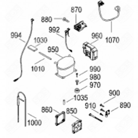 COMPLETE PLATE (MARK 960) REFRIGERATOR, FREEZER - 6146304