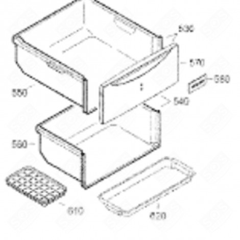 COMPLETE DRAWER (MARK 530) REFRIGERATOR, FREEZER - 9791191