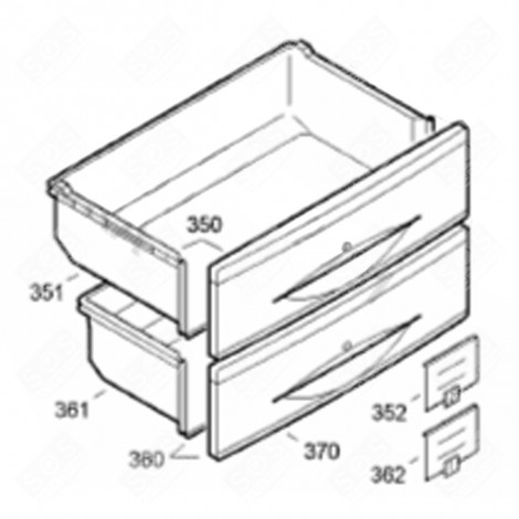 COMPLETE DRAWER REFRIGERATOR, FREEZER - 9791179