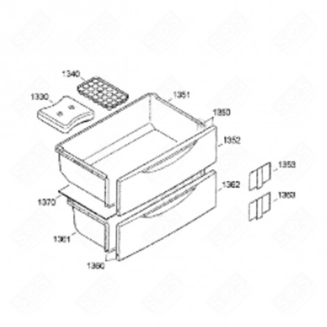 COMPLETE DRAWER REFRIGERATOR, FREEZER - 9791189