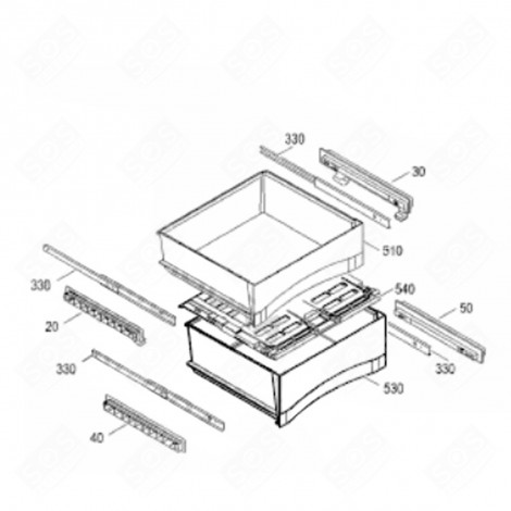 REFRIGERATOR DRAWER COOLING COMPARTMENT 0°C (MARK 530) REFRIGERATOR, FREEZER - 9290382