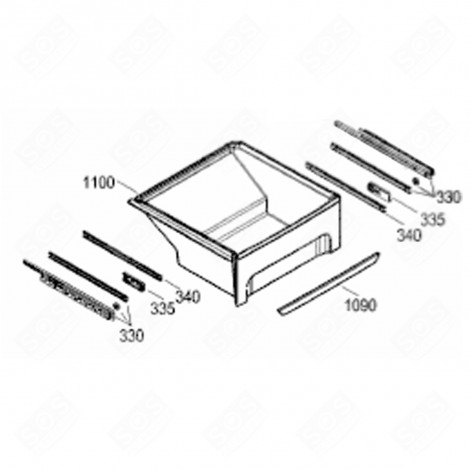 REFRIGERATOR DRAWER COOLING COMPARTMENT 0°C (MARK 1100) REFRIGERATOR, FREEZER - 9290564