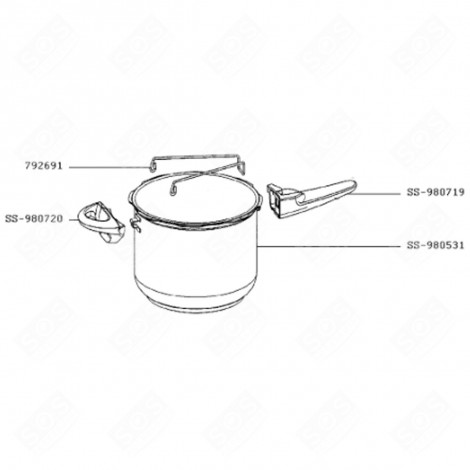 BOWL HANDLE RED (MARK SS-980720) PRESSURE COOKER - SS-980720