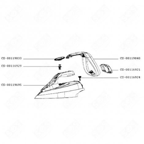 HANDLE BACK (MARK CS-00119840) STEAM IRONS / STEAM GENERATOR IRONS - CS-00119840