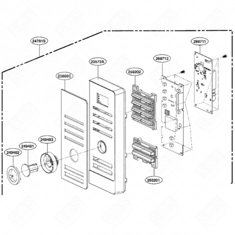 CONTROL BUTTON (MARK 24901) MICROWAVE OVENS - MEY62674301