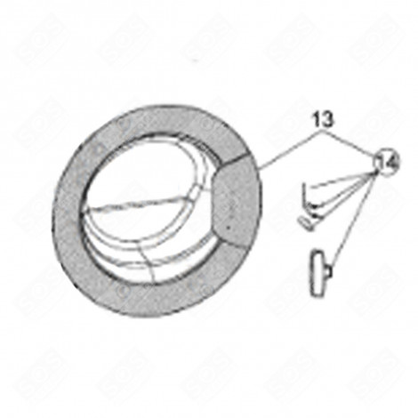 COMPLETE DOOR (ORIGINAL) WASHING MACHINES - C00542929, 488000542929