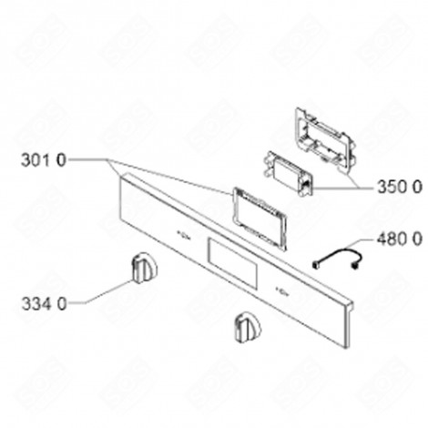 STAINLESS STEEL CONTROL PANEL (REFERENCE 301 0) ORIGINAL GAS / ELECTRIC OVENS - 481010862573, C00386751