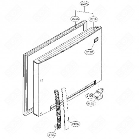 FREEZER HANDLE WITHOUT DECOR (MARK 212A) REFRIGERATOR, FREEZER - MEB62355101