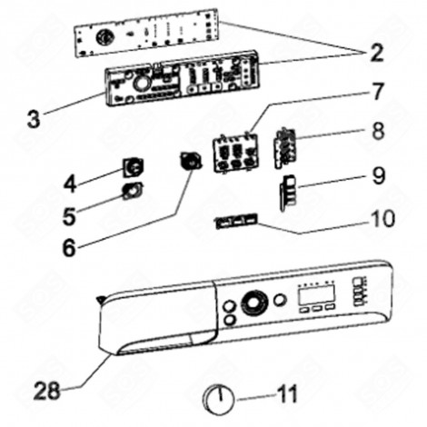 ON/OFF BUTTON (MARKING 4) WASHING MACHINES - C00508850