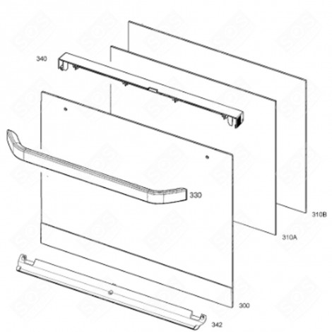 OUTER GLASS (MARKING 310B) GAS / ELECTRIC OVENS - 5615129029