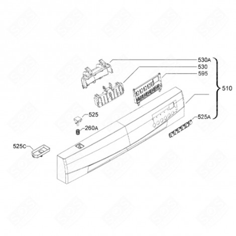 CONTROL PANEL (MARK 510) DISHWASHER - 140002441073