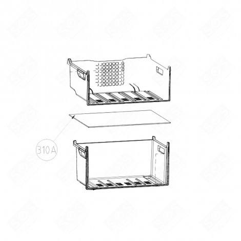 GLASS SHELF (REF. 310A) REFRIGERATOR, FREEZER - 5770720800