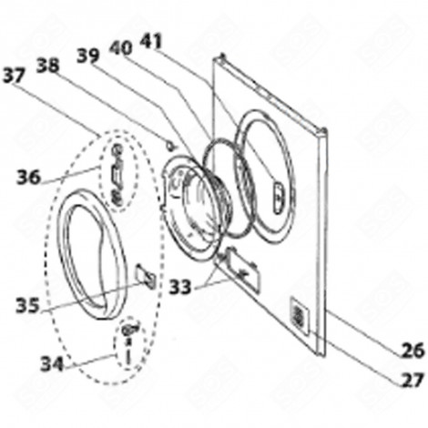 HATCH HINGE (MARK 36) TUMBLE DRYER - 21309