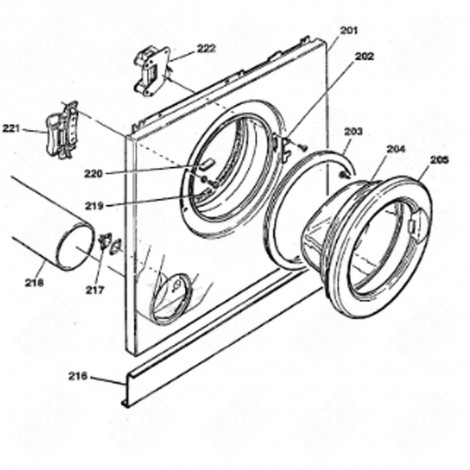 FRONT DOOR FRAME (MARK 203) TUMBLE DRYER - 32129