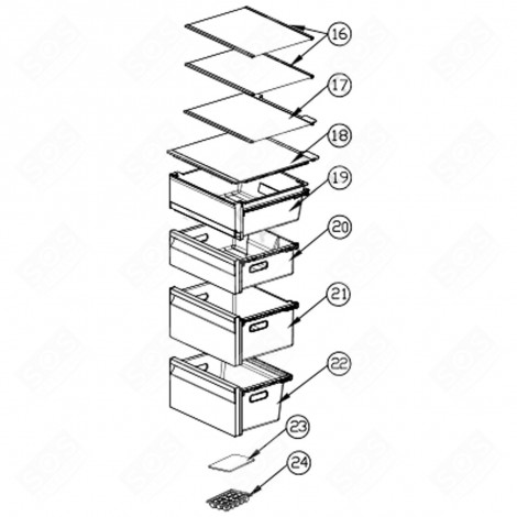 DRAWER (MARK 20) REFRIGERATOR, FREEZER - 0060847438A