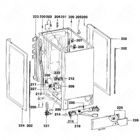 POWER BLOCK COVER FOR FAGOR WASHING MACHINE (REFERENCE 209) WASHING MACHINES - 55X6587