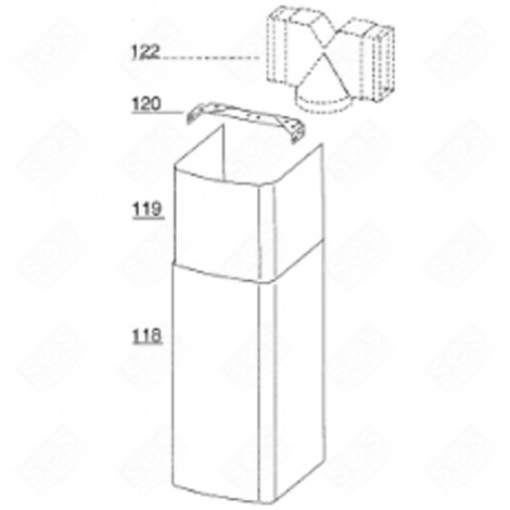 CHIMNEY, LOWER REP 118 HOOD EXTRACTOR HOOD - 50265646005