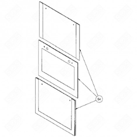 OUTER DOOR GLASS (REFERENCE 54) GAS / ELECTRIC OVENS - 20769868