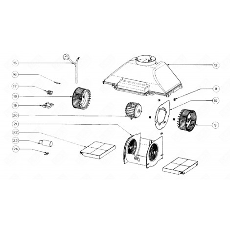 MOTOR (REFERENCE 20) EXTRACTOR HOOD - 50250171001